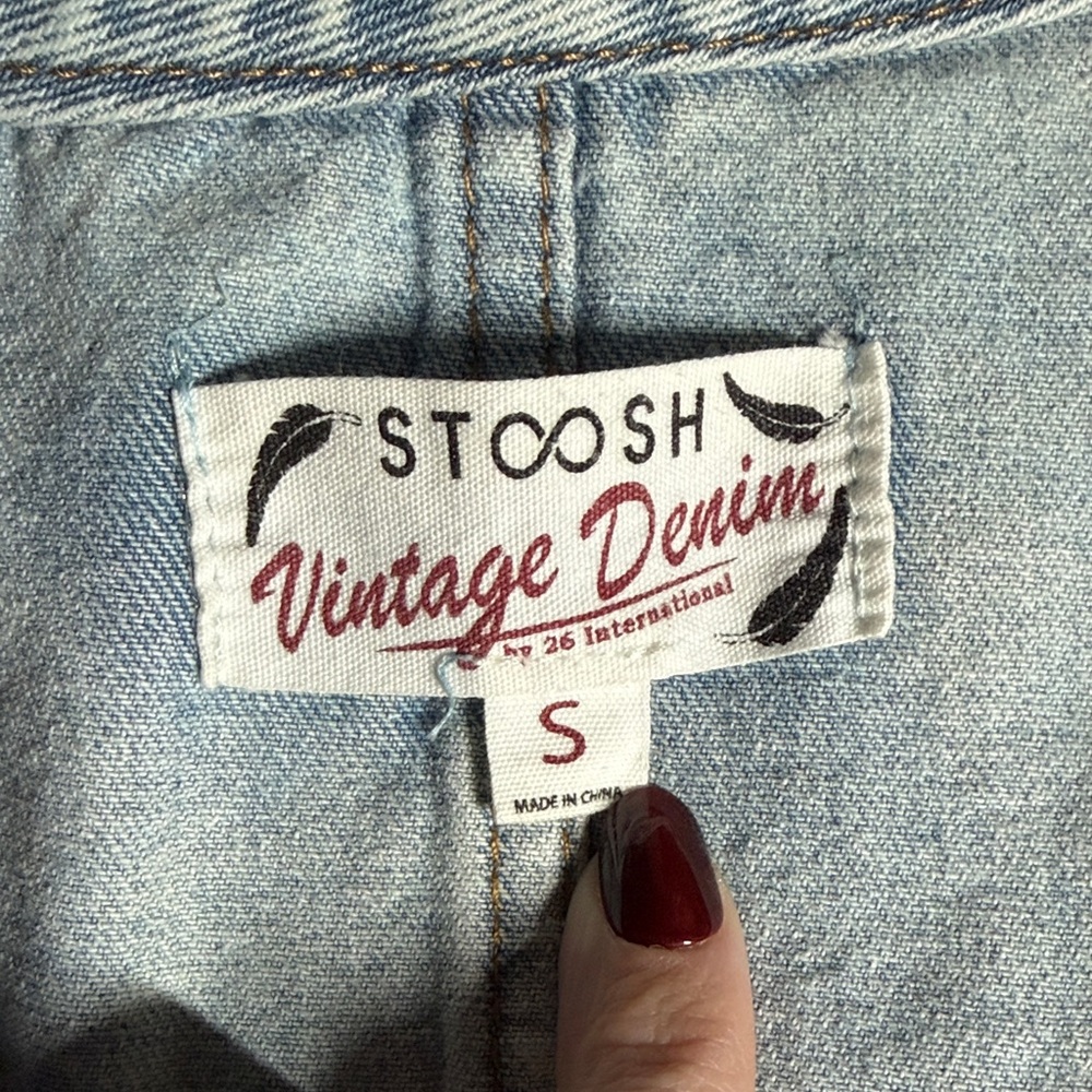 Denim Rhinestone Buttoned Vest - Picture 3 of 3
